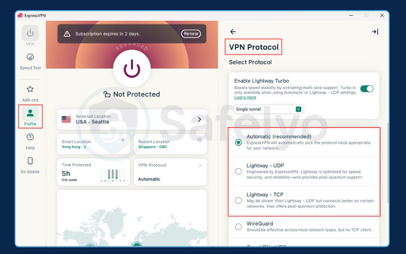 How to use Lightway in your ExpressVPN app