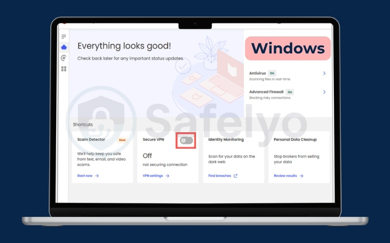How to use McAfee VPN on Windows - Option 1