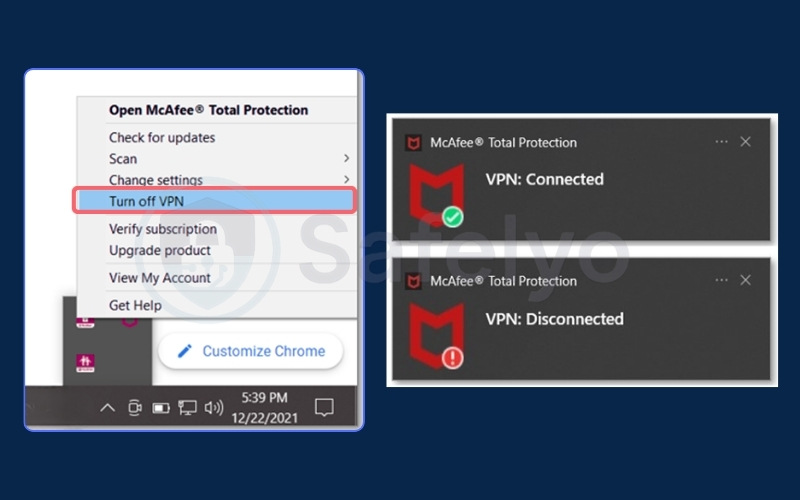 How to use McAfee VPN on Windows - Option 3
