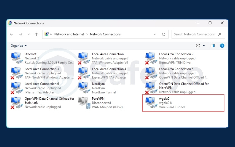 I'm using PIA, so I'll see the name "wgpia0"