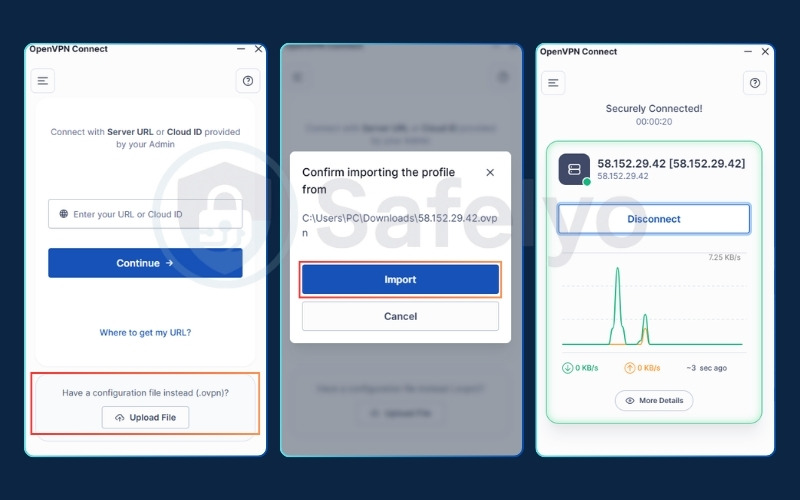 Import .ovpn file to OpenVPN Connect