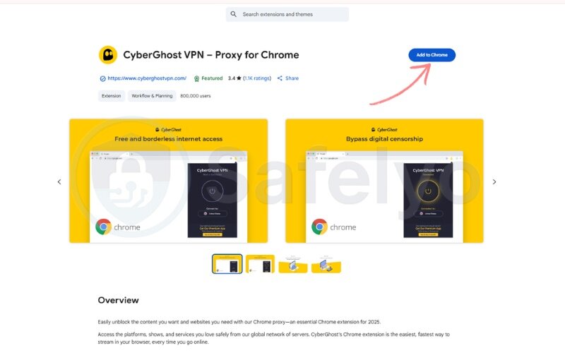 Install your chosen VPN's extension from the Chrome Web Store