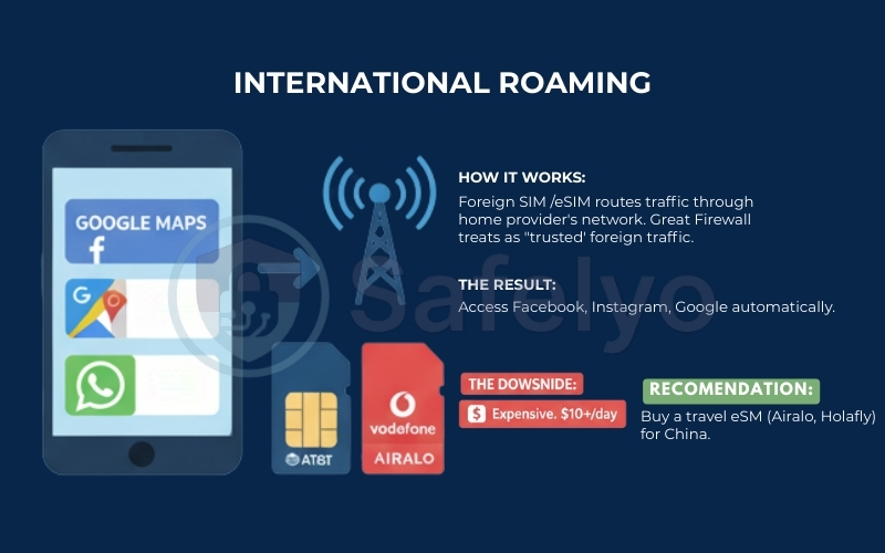 International Roaming is the ultimate lifeline when VPN fails in China