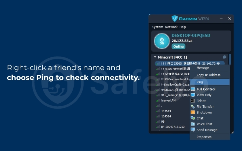 Invite friends and verify connection