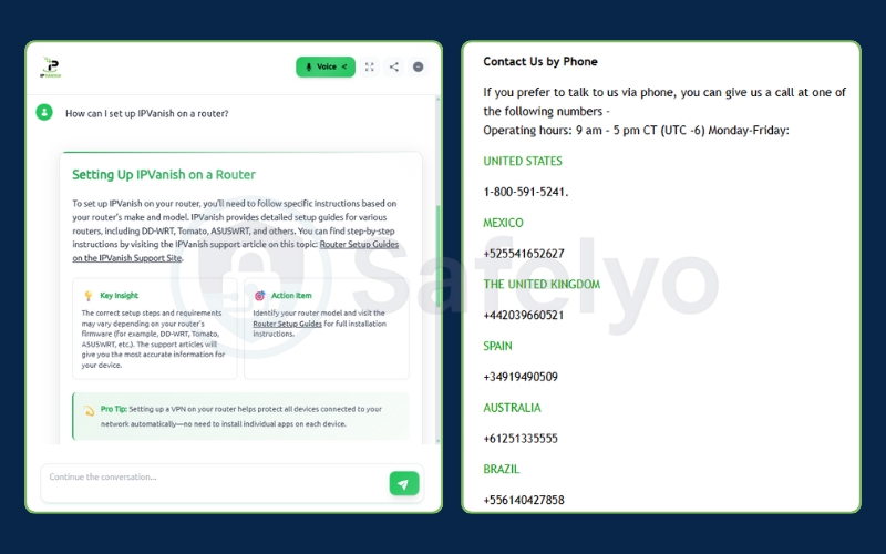 IPVanish - Customer support