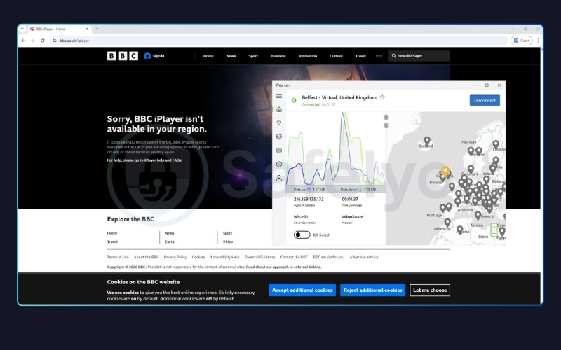 IPVanish not working with BBC iPlayer