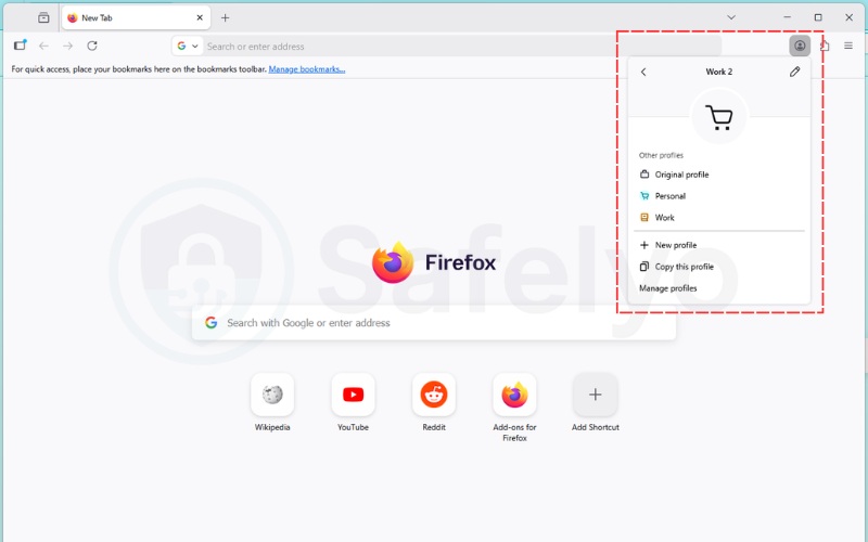 Isolate activities with multiple browser profiles