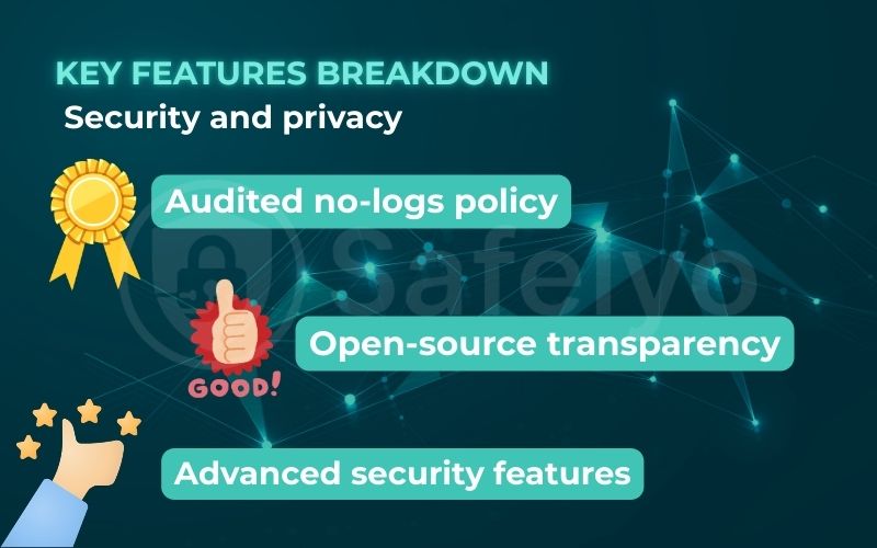 Key features breakdown: Security and privacy