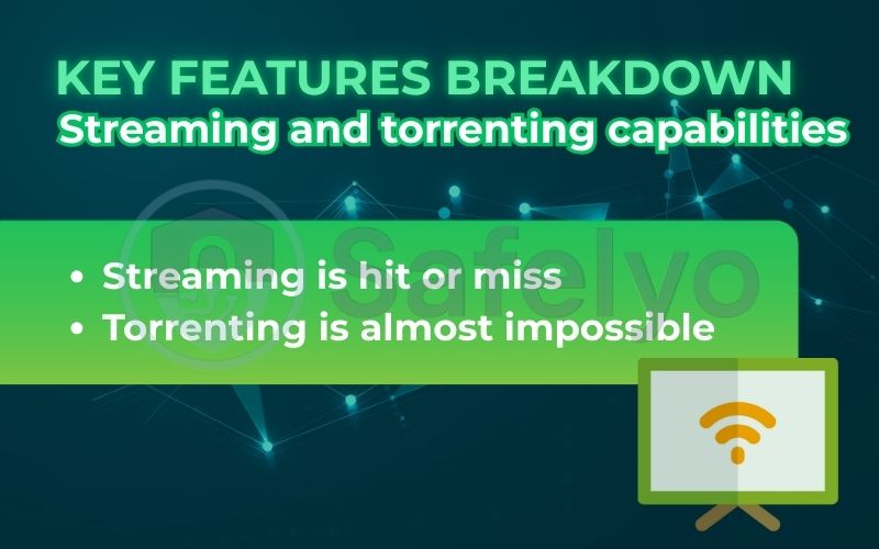 Key features breakdown: Streaming and torrenting capabilities