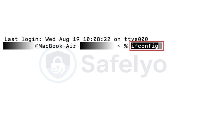 Launch a terminal window and type Ifconfig