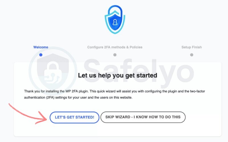 Click Let’s get started to begin setup