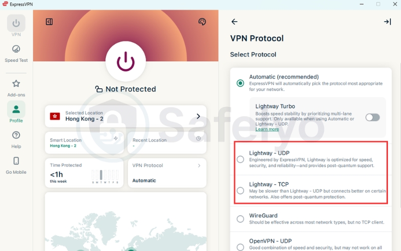 Lightway is a VPN protocol developed by ExpressVPN