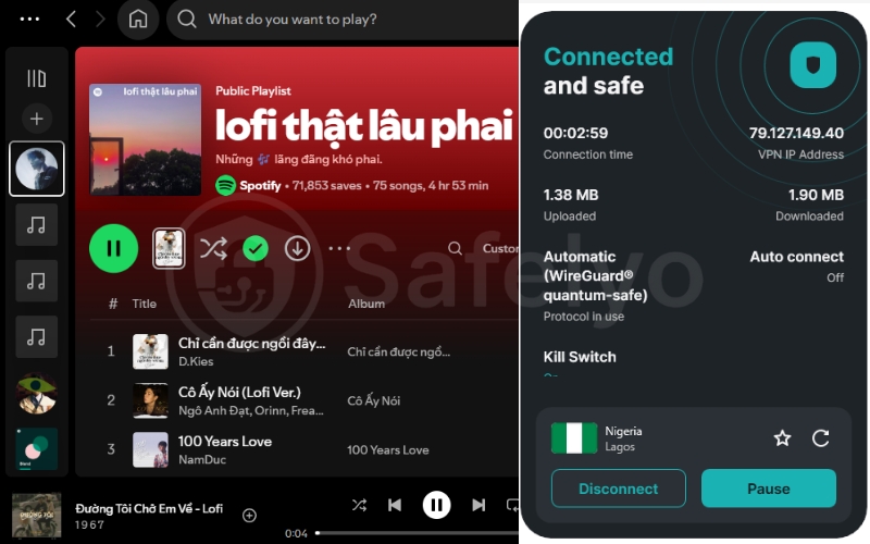 Listen to Spotify worldwide using Surfshark