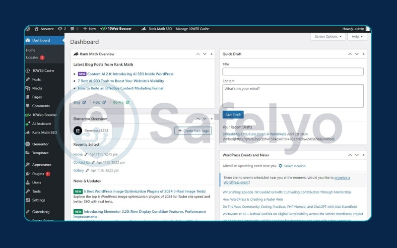 Log in to the WordPress dashboard