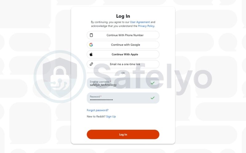 Log in to your account