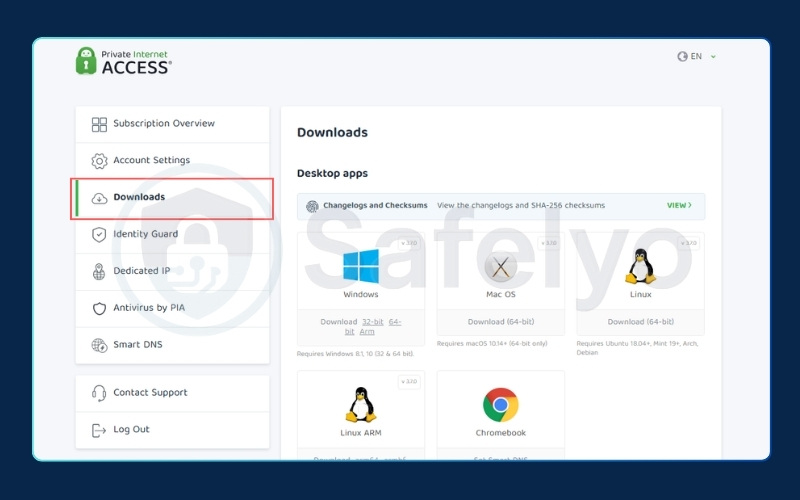 Log in to your CCP and Navigate to the Downloads tab 