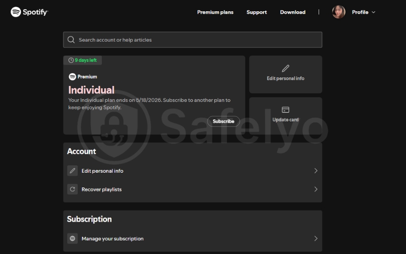Log in to your Spotify web profile