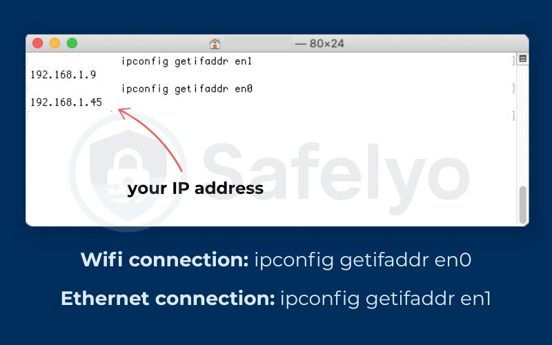 Using the terminal (Mac get IP address command line)