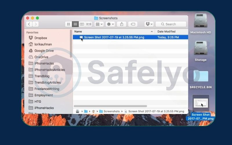 MacOS saves your screenshots to the Desktop