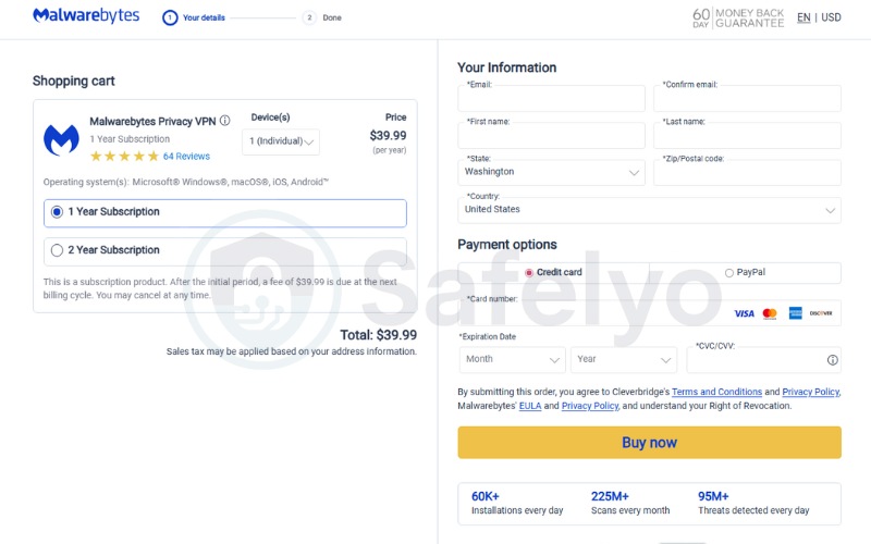 Malwarebytes VPN - 1 Year Plan