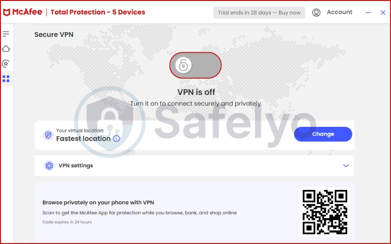 McAfee one-click experience