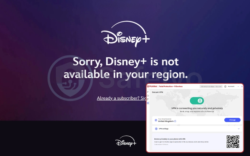 McAfee VPN failed for Disney+ & Hulu