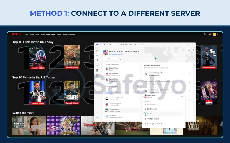 Method 1: Connect to a different server