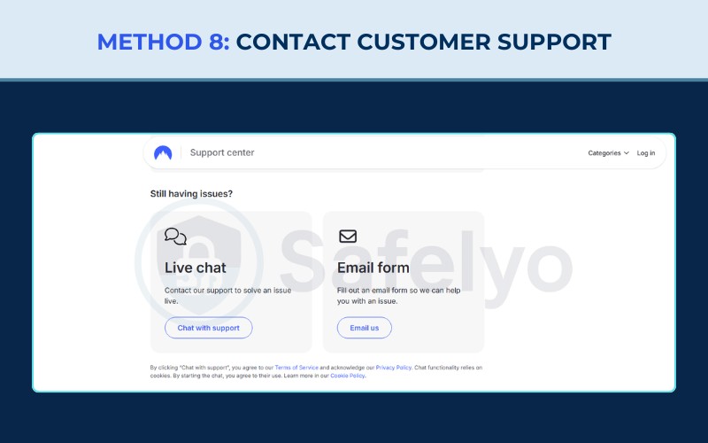 Method 8: Contact customer support