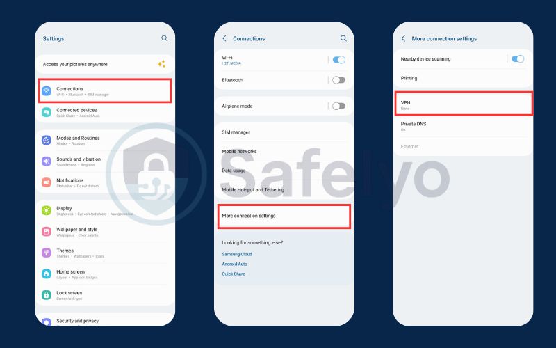 Navigate to network settings