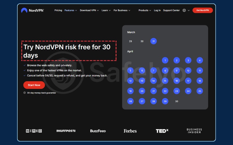 NordVPN 30-day money-back guarantee