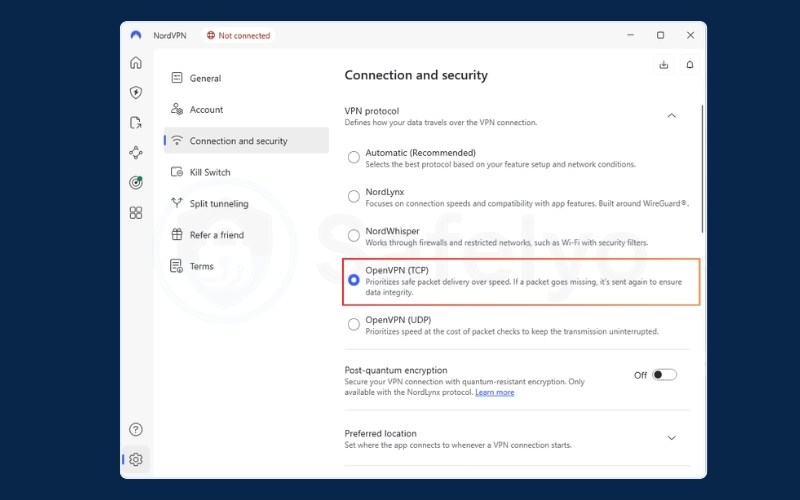 Change the protocol from UDP (speed focused) to TCP (reliability focused)