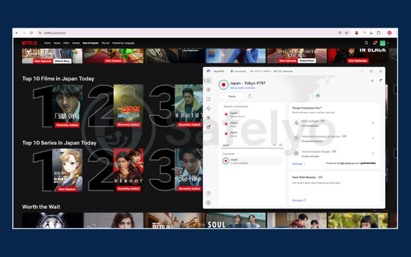 Unblocking Netflix JP with NordVPN