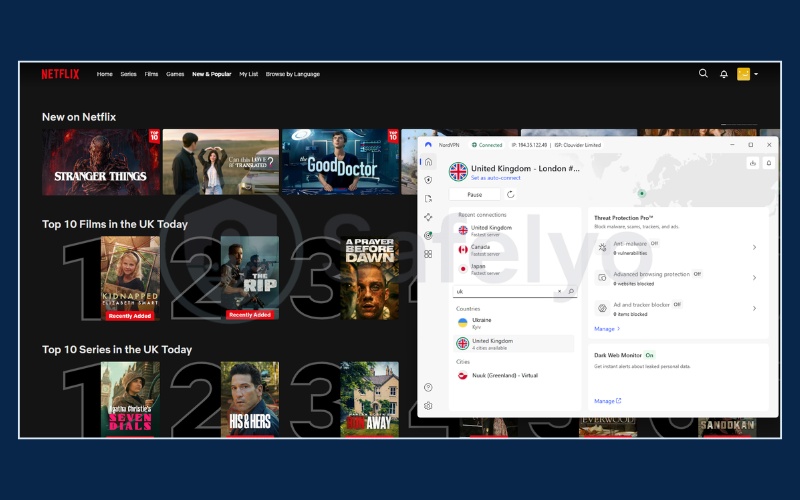 Unblocking Netflix UK with NordVPN