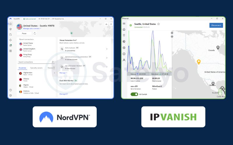 NordVPN vs IPVanish: Apps & user experience