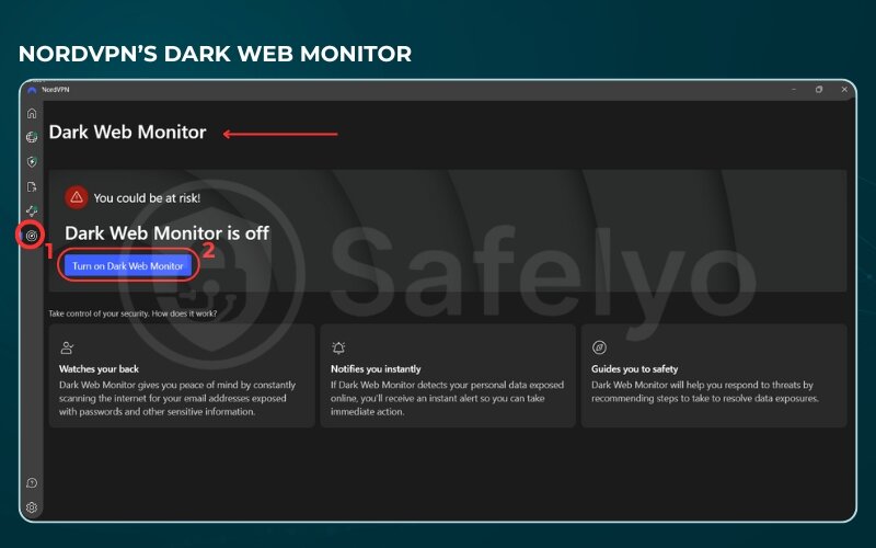 NordVPN’s Dark Web Monitor