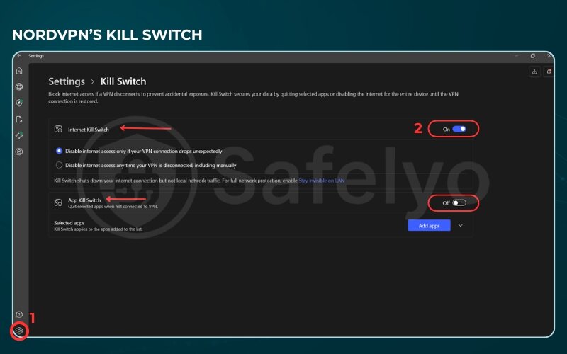 NordVPN’s kill switch is a critical safety net