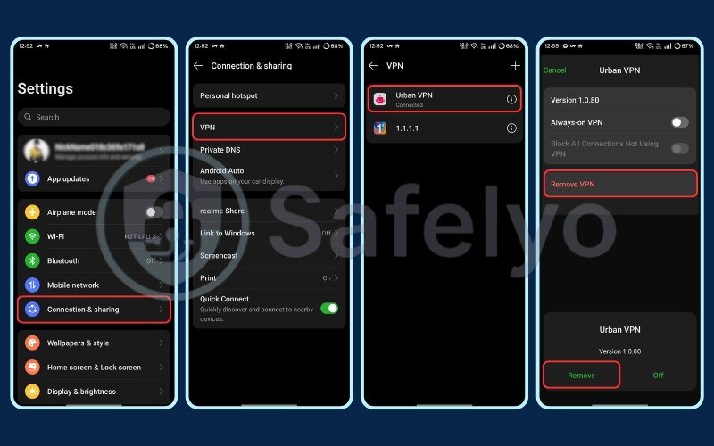 Off Urban VPN on Android