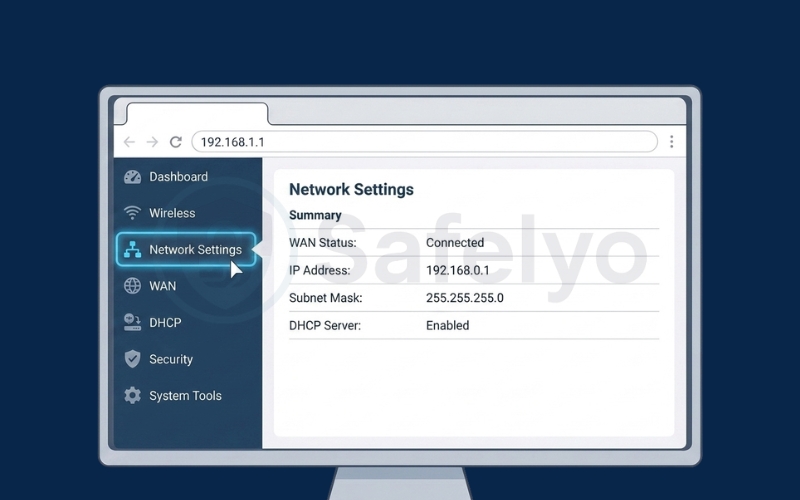 Open the Network settings