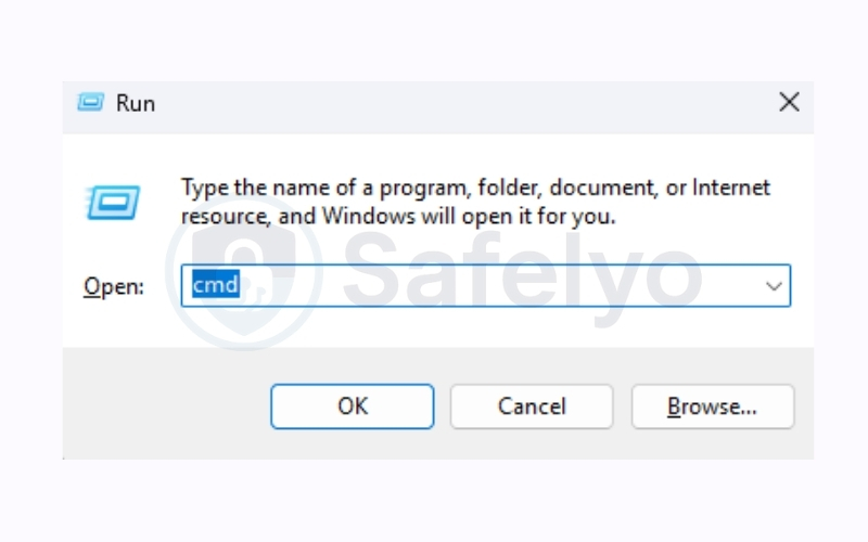 Open the Run dialog box