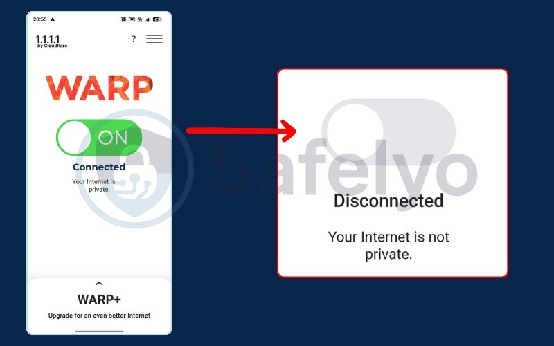 Open your VPN app and tap the large "Disconnect" or "Stop" button
