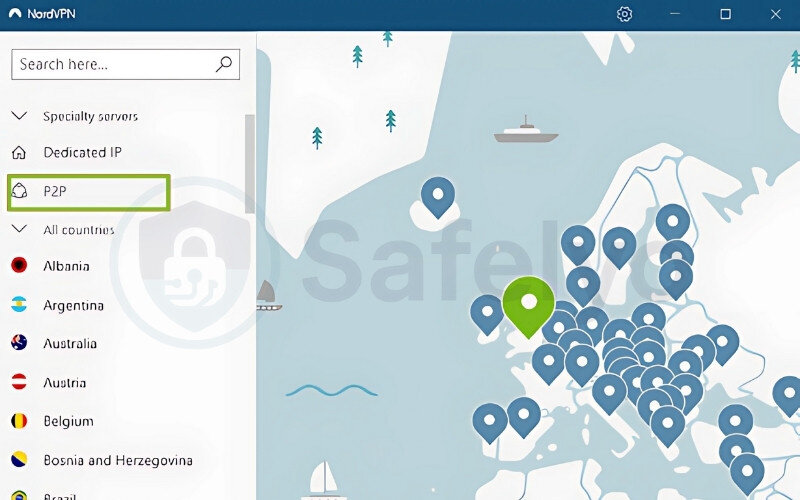 P2P support - NordVPN