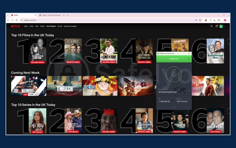 Unblocking Netflix UK with PIA