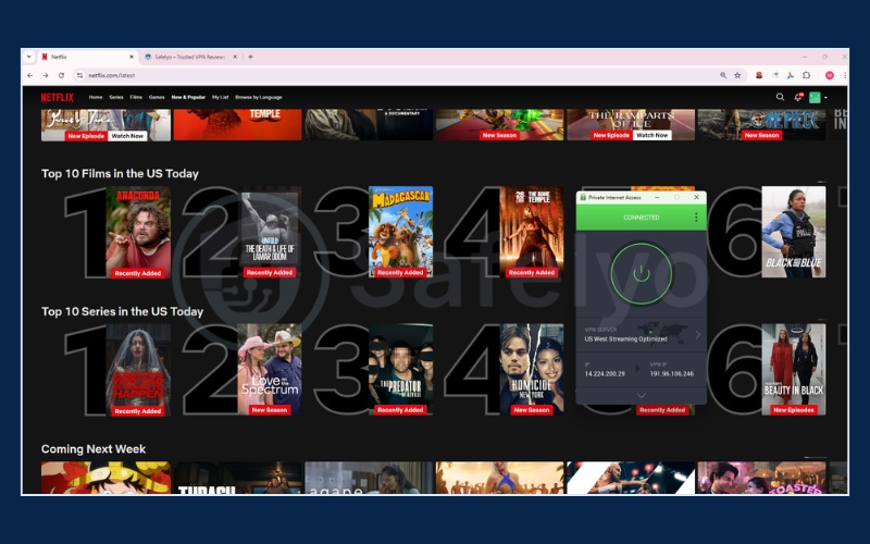 Unblocking Netflix US with PIA