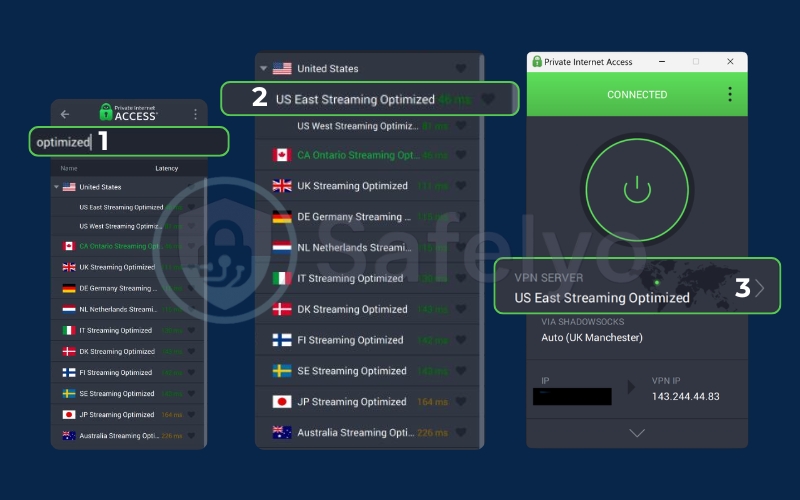 PIA Streaming-Optimized Servers