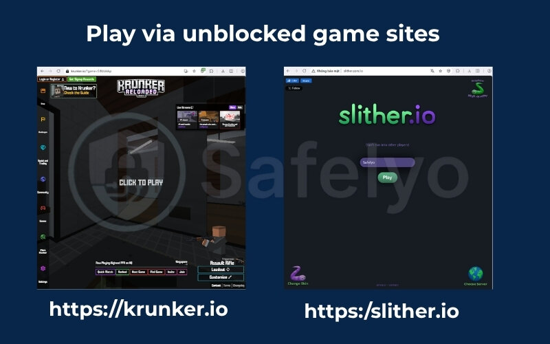 Play via unblocked game sites
