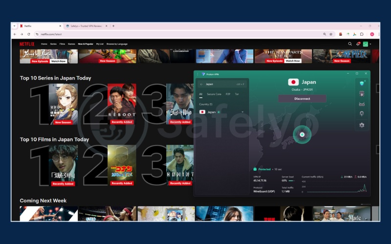Unblocking Netflix JP with ProtonVPN