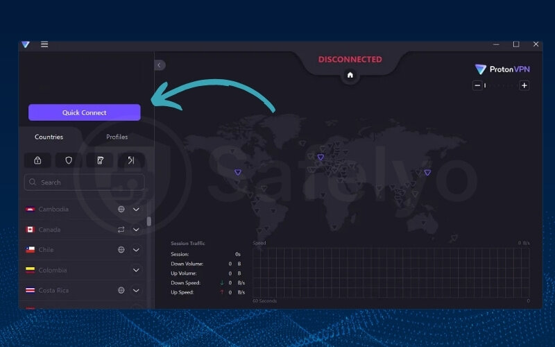 Quick connect feature of ProtonVPN