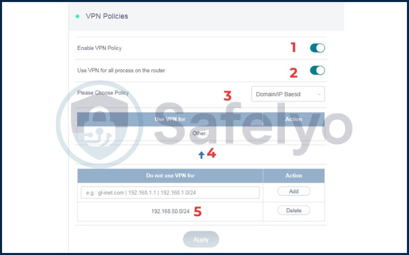 Quick guide to use GL.iNet VPN policy