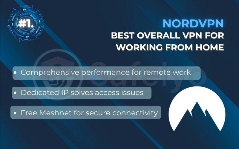 Rank 1 - NordVPN: Best overall VPN for working from home Rank 1 - NordVPN: Best overall VPN for working from home