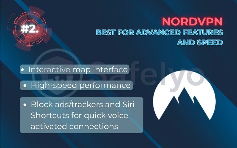 Rank 2 - NordVPN: Best for advanced features and speed